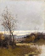 Eugene Galien-Laloue On the riverbank oil painting